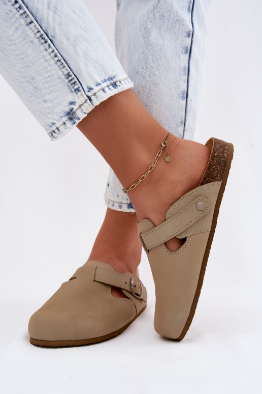 Zapatillas de cuero Mule con hebillas Zazoo 1905 PistacjoAe