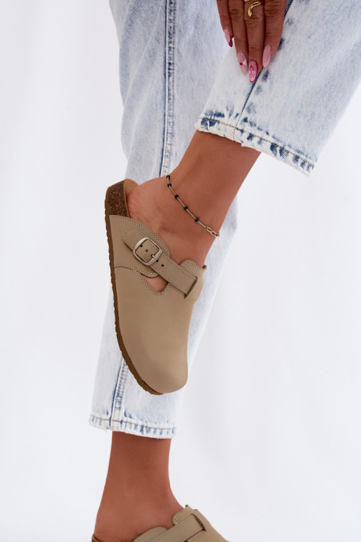 Zapatillas de cuero Mule con hebillas Zazoo 1905 PistacjoAe