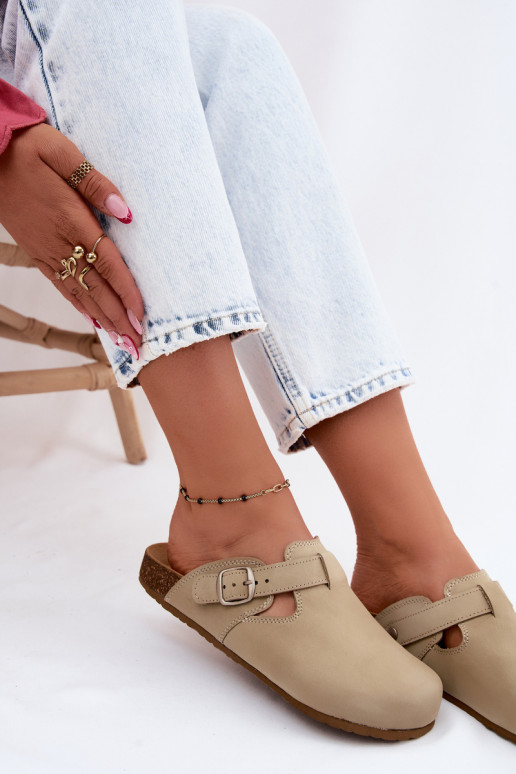 Zapatillas de cuero Mule con hebillas Zazoo 1905 PistacjoAe