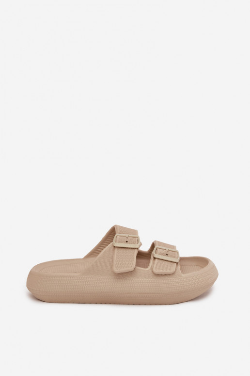 Zapatillas ligeras para mujer con hebillas en color arena Vinceza 76056
