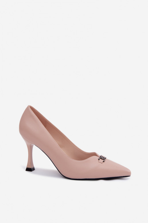 zapatos de tacón alto Con decoraciones Detalem Vinceza 62291 beige