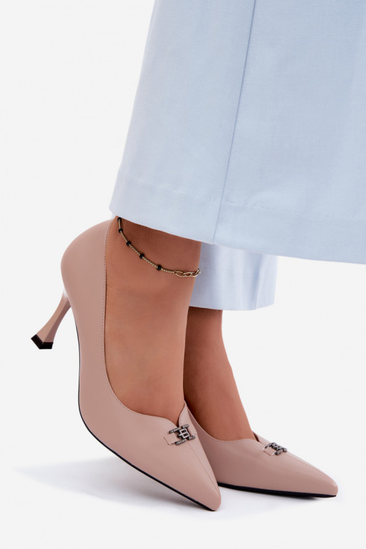 zapatos de tacón alto Con decoraciones Detalem Vinceza 62291 beige