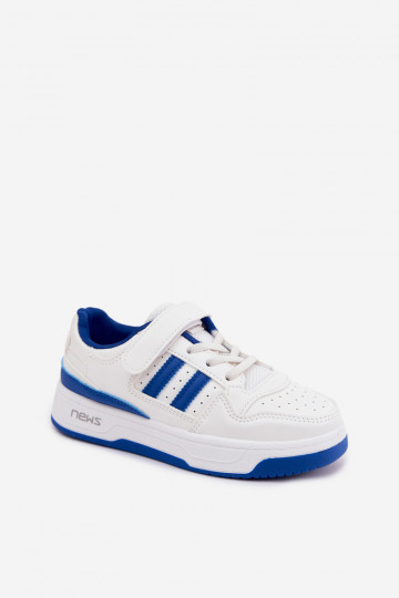 Zapatillas infantiles con cierres adhesivos blanco-azul Neressa
