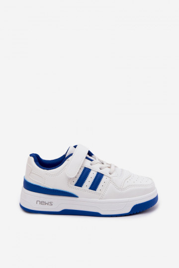 Zapatillas infantiles con cierres adhesivos blanco-azul Neressa 2