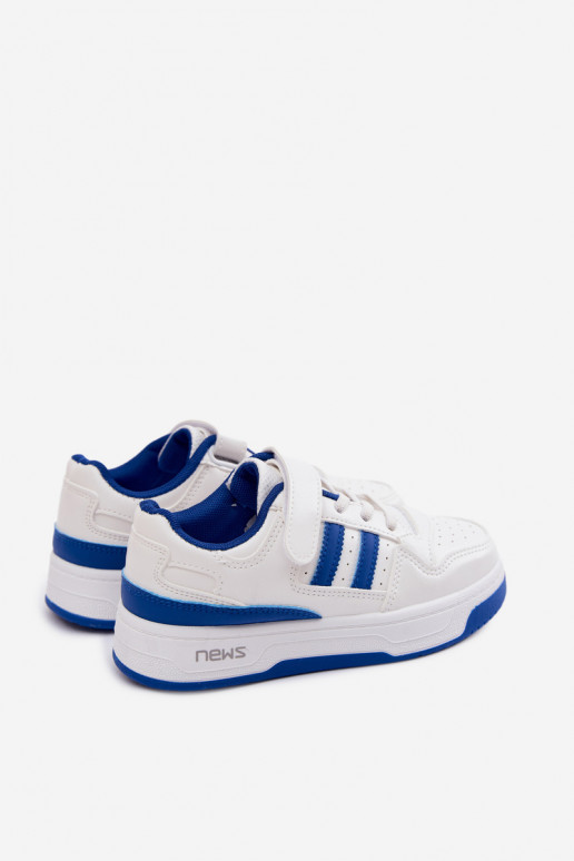 Zapatillas infantiles con cierres adhesivos blanco-azul Neressa