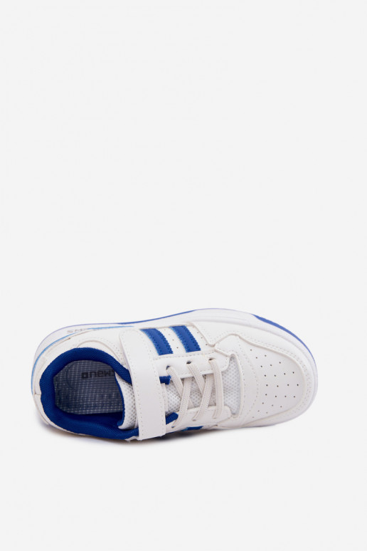 Zapatillas infantiles con cierres adhesivos blanco-azul Neressa