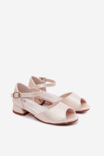 Sandalias brillantes para niños color arena Pebble