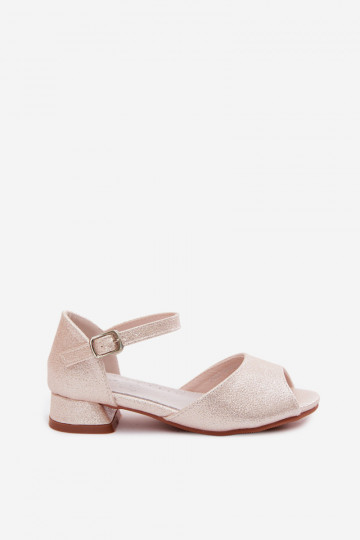 Sandalias brillantes para niños color arena Pebble 2