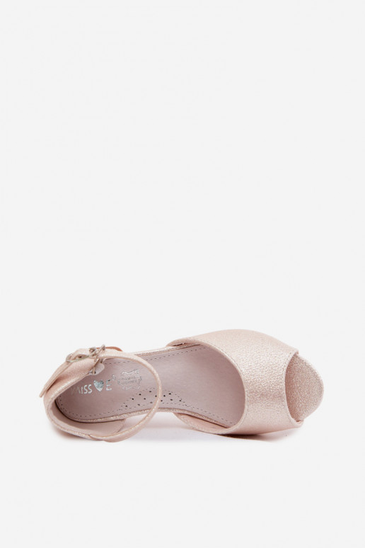 Sandalias brillantes Infantil beige Pebble