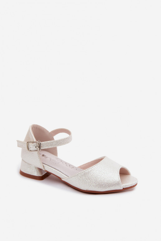 Sandalias brillantes Infantil el color blanco Pebble