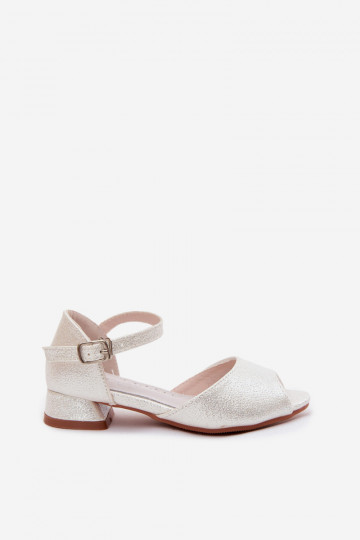 Sandalias brillantes para niños blancas Pebble 2