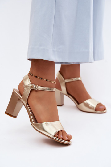 Sandalias de tacón para mujer Sergio Leone SK861 color dorado