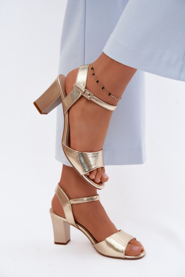 Sandalias de tacón para mujer Sergio Leone SK861 color dorado 2
