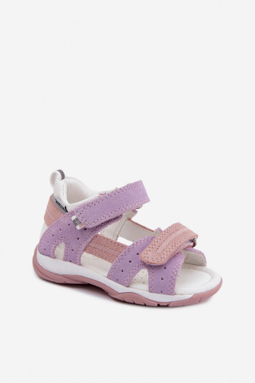 Piel Sandalias de ante para niños Bartek 84409-66 color violeta