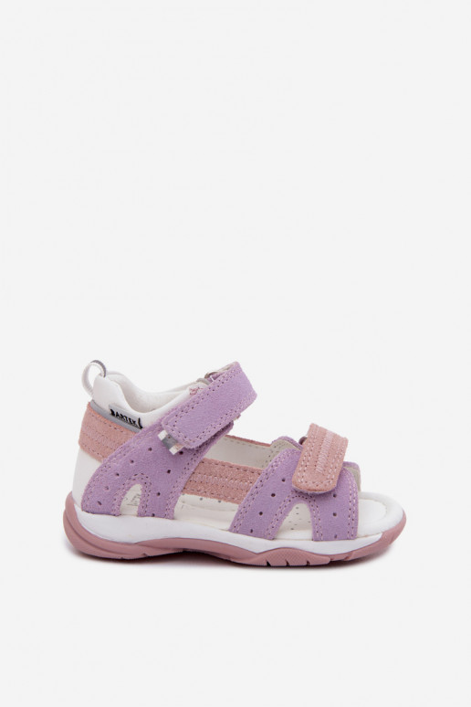 Piel Sandalias de ante para niños Bartek 84409-66 color violeta