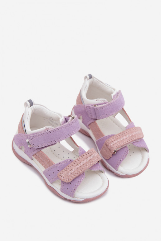 Sandalias de ante Bartek 84409-66 para niños en violeta