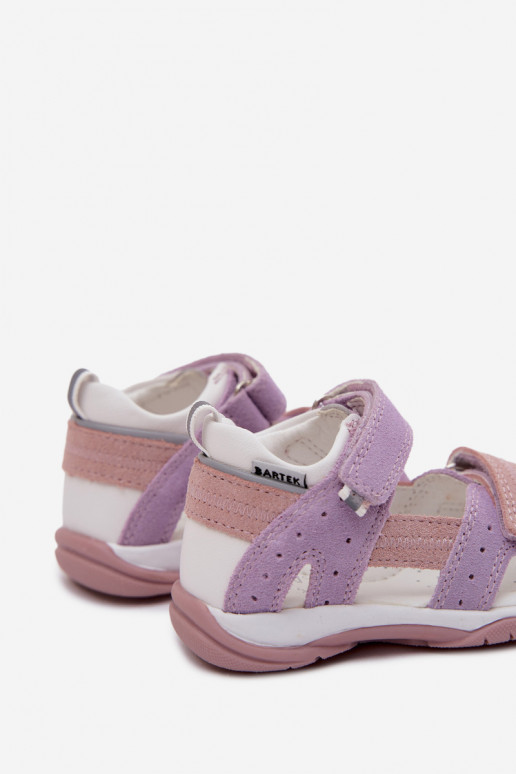 Piel Sandalias de ante para niños Bartek 84409-66 color violeta