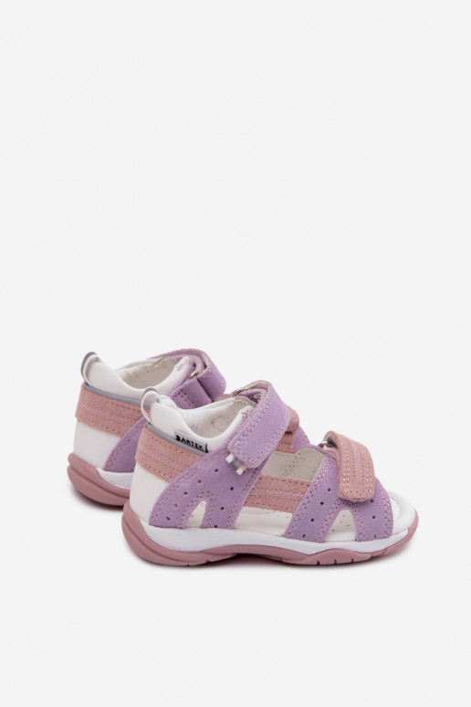 Piel Sandalias de ante para niños Bartek 84409-66 color violeta