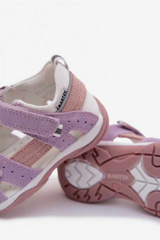 Piel Sandalias de ante para niños Bartek 84409-66 color violeta