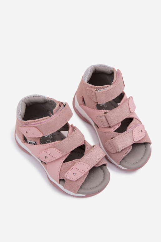 Sandalias de mujer para niños con brillo Bartek 84405-85 color rosa