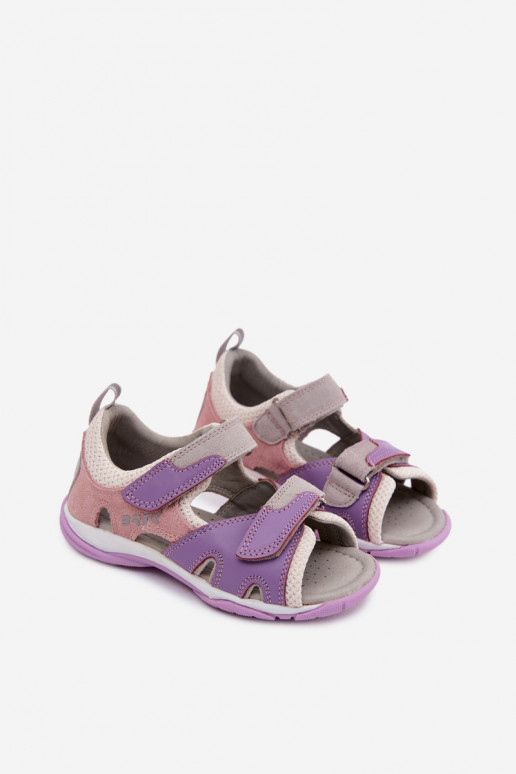 Sandalias de cuero Bartek 84413-85 para niños en violeta