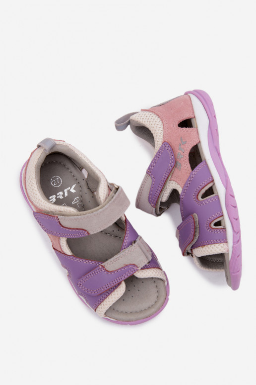 Sandalias de cuero Bartek 84413-85 para niños en violeta