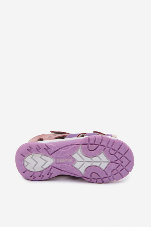 Sandalias de cuero Bartek 84413-85 para niños en violeta