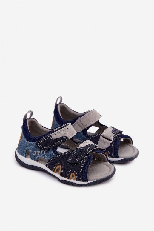 sandalias para chicos Piel Bartek 84413-68 azul oscuro