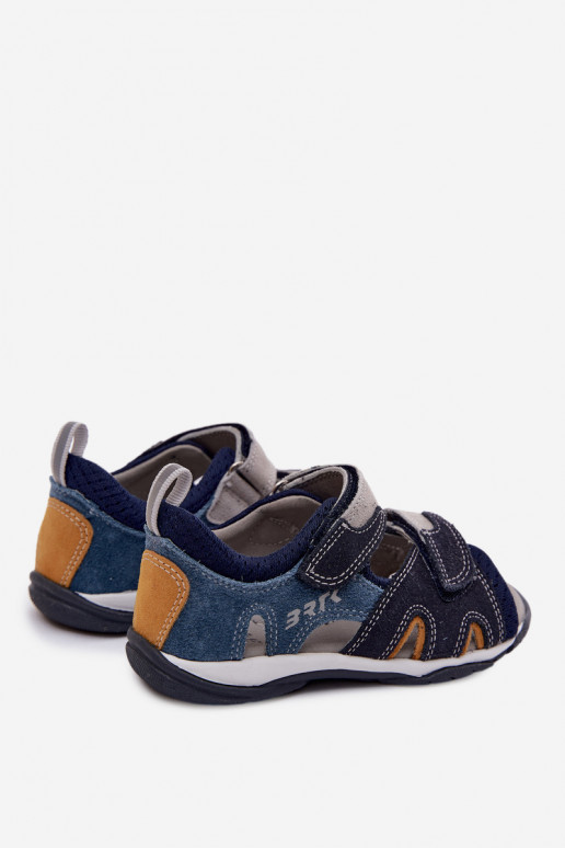 Sandalias de cuero Bartek 84413-68 para niños en azul marino