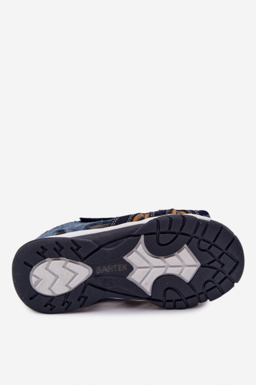 sandalias para chicos Piel Bartek 84413-68 azul oscuro
