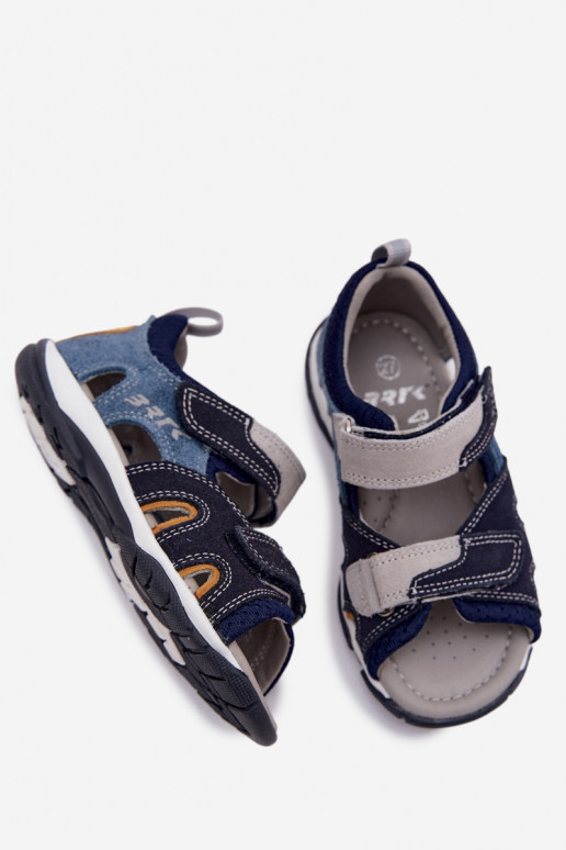 sandalias para chicos Piel Bartek 84413-68 azul oscuro