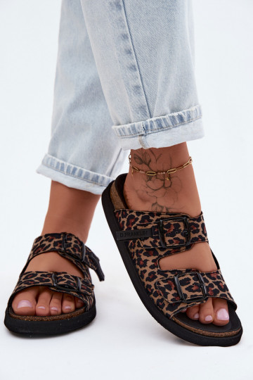 Mules de plataforma para mujer D.Franklin DFSH407011 con estampado de leopardo 2