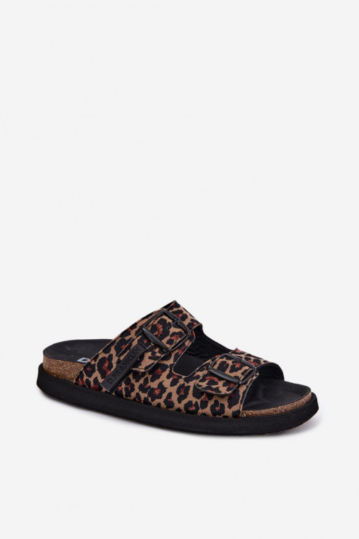zapatillas de mujer con hebillas con una plataforma D.Franklin DFSH407011 con estampados de piel de leopardo