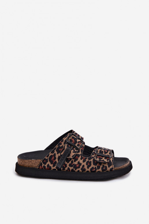 Mules de plataforma para mujer D.Franklin DFSH407011 con estampado de leopardo