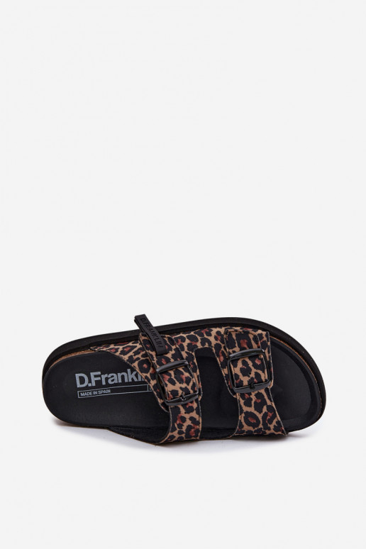 zapatillas de mujer con hebillas con una plataforma D.Franklin DFSH407011 con estampados de piel de leopardo