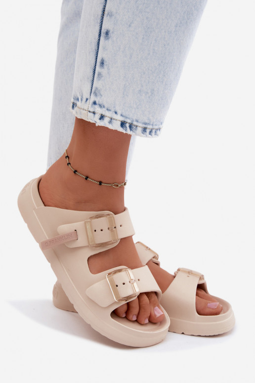 Zapatillas ligeras zapatillas de mujer con hebillas D.Franklin DFSH413003 beige