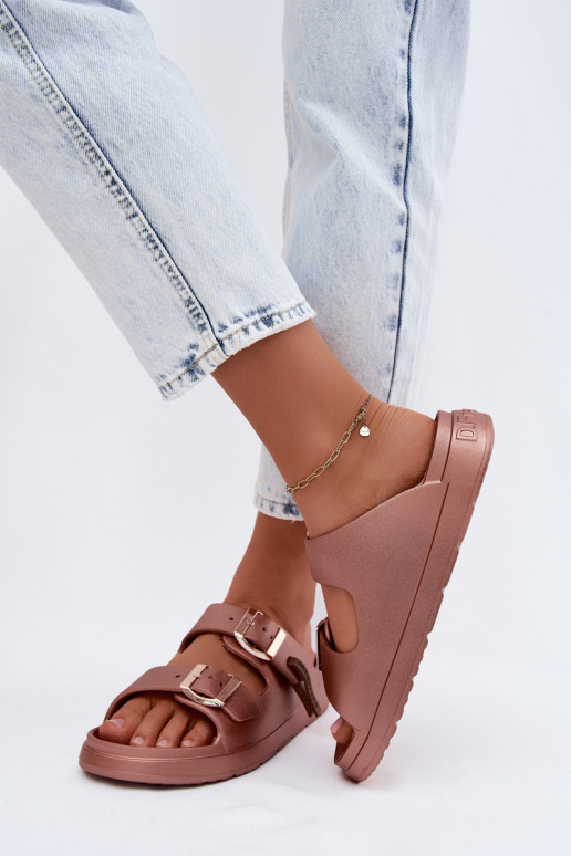 Zapatillas ligeras zapatillas de mujer con hebillas D.Franklin DFSH413002 color oro rosa