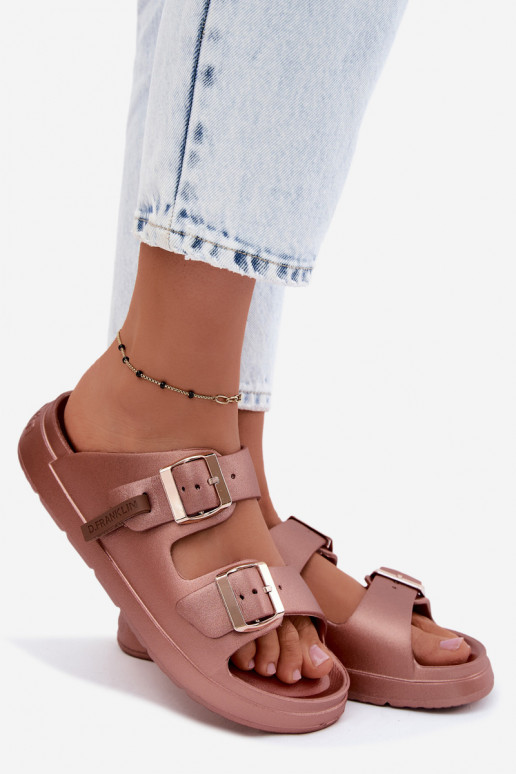 Zapatillas ligeras para mujer con hebillas D.Franklin DFSH413002 color oro rosa