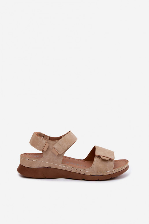 Sandalias de plataforma para mujer color arena Linora