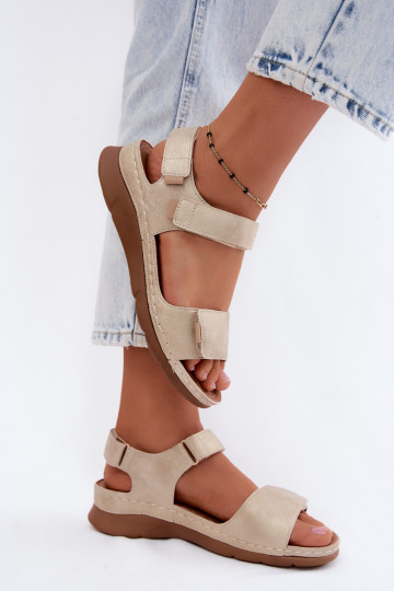 Sandalias de plataforma para mujer color oro Linora