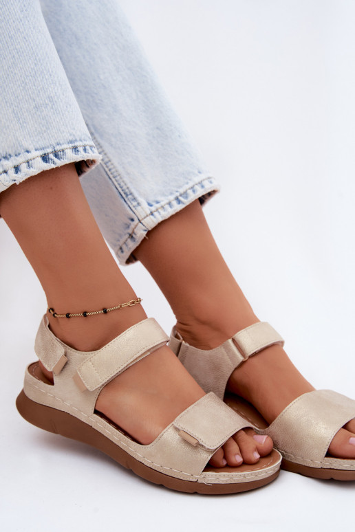 Sandalias de plataforma para mujer color oro Linora