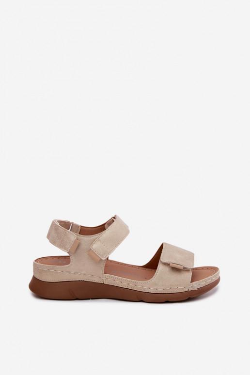 Sandalias de mujer con una plataforma color dorado Linora