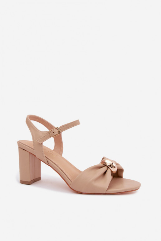Sandalias de mujerImitacji Skóry con tacones beige Spella