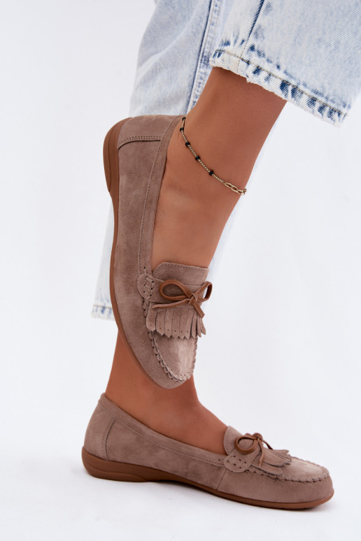 mocasines de mujerActivadoturalnego de gamuzau beige Vantae