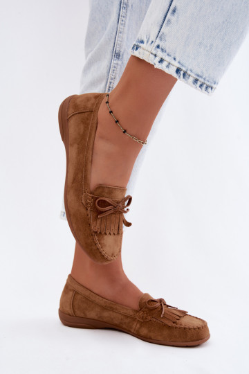 Mocasines de mujer de ante sintético color marrón Vantae