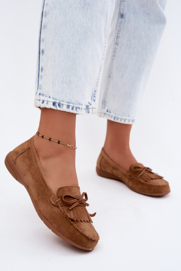 Mocasines de mujer de ante sintético color marrón Vantae 2