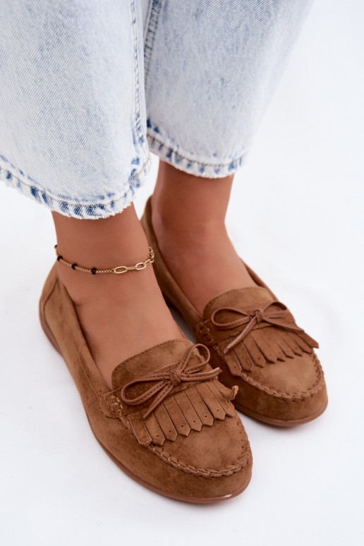 Mocasines de mujer de ante sintético color marrón Vantae