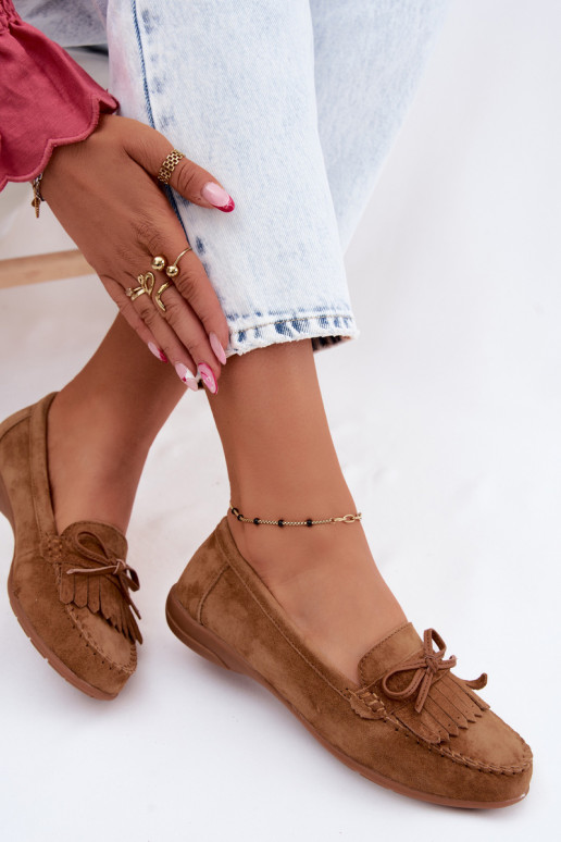 Mocasines de mujer de ante sintético color marrón Vantae