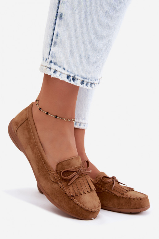 Mocasines de mujer de ante sintético color marrón Vantae
