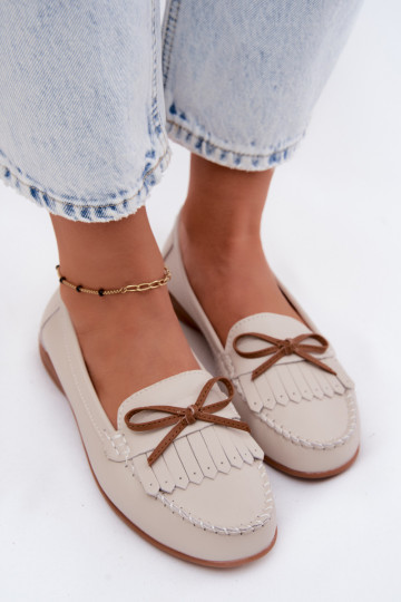 Mocasines de mujer de cuero sintético color arena Vantae